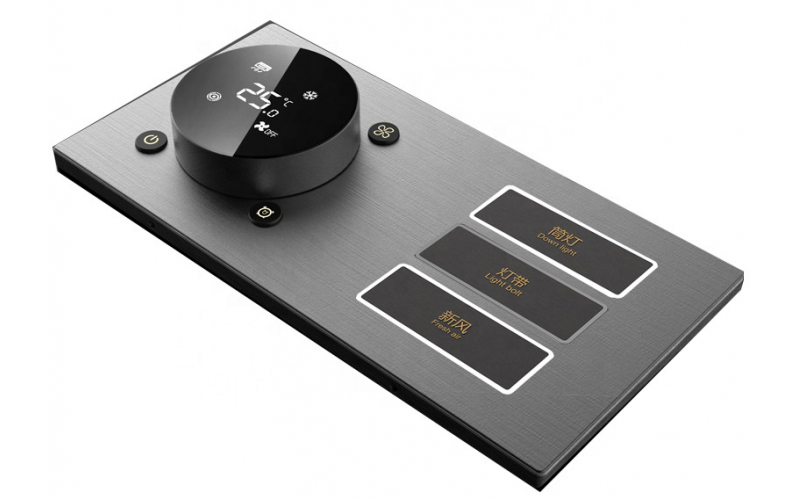 Knob thermostat control + 6-gang button panel dual body